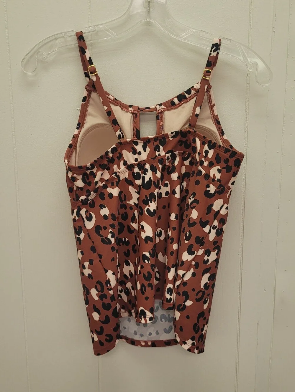 Kona Sol Leopard Print High Neck Keyhole Tankini